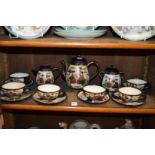 A Satsuma tea service with six cups and saucers.