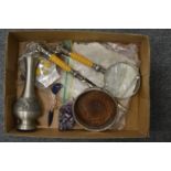 Miscellaneous collectables to include a matching letter opener and magnifying glass set.