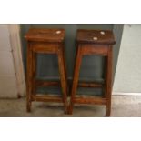 A pair of pine stools.