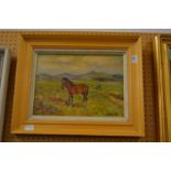 Ken Tottem, a study of a horse, oil on board.