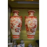 A large pair of Kutani vases.