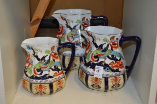 A set of three Losol ware jugs.