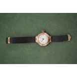 A ladies' 9ct gold wristwatch.