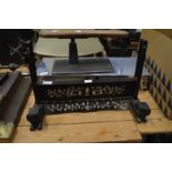 A Chinese inlaid hardwood table screen stand.