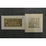 Two Greek embossed silver Christmas cards.
