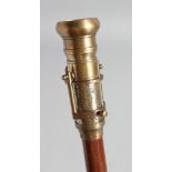 A WALKING STICK with carved bone compass handle