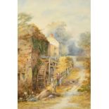 J. Rock Jones (19th Century) British, A watermill (said to be Berry Pomeroy Mill, Devonshire) with a