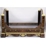 A SUPERB LATE 19TH FRENCH MAHOGANY ORMOLU AND MARQUERTY INLAID LIT BATTEAU, with arched end