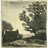 Jean Frelaut (1879-1954) a collection of six etchings, 5 landscapes and a mother and child, each