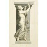 After J. Stewart, Three 18th Century engravings of Classical female figures, two 13.5" x 8.75" the