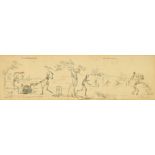 English School, Circa 1822, a group of six prints depicting skeletons in various pursuits, including