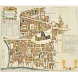 A collection of four antique hand-coloured views of London, Foundling Hospital, Mr Smith's House