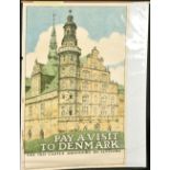 An original poster, 'Pay a visit to Denmark The Old Castle Kronborg by Elsinore', 1930's, 38.5" x