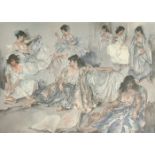 After William Russell Flint , Variations IV, collotype print, signed in pencil, 18.5" x 23.75".