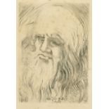 Salvador Dali, 'Leonardo da Vinci', etching, 6.75" x 4.75".