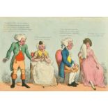 After George Moutard Woodward, 'The Discovery or Little Faux Pas', hand coloured etching, early 19th