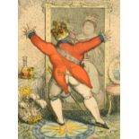 Isaac Robert Cruickshank (1789-1956), 'Reflection. To Be or Not To Be', hand coloured etching, 13.5"