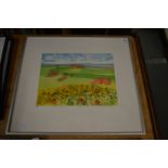 Sue Kavanagh "Wind and Sun over a Poppy Field" limited edition colour print.