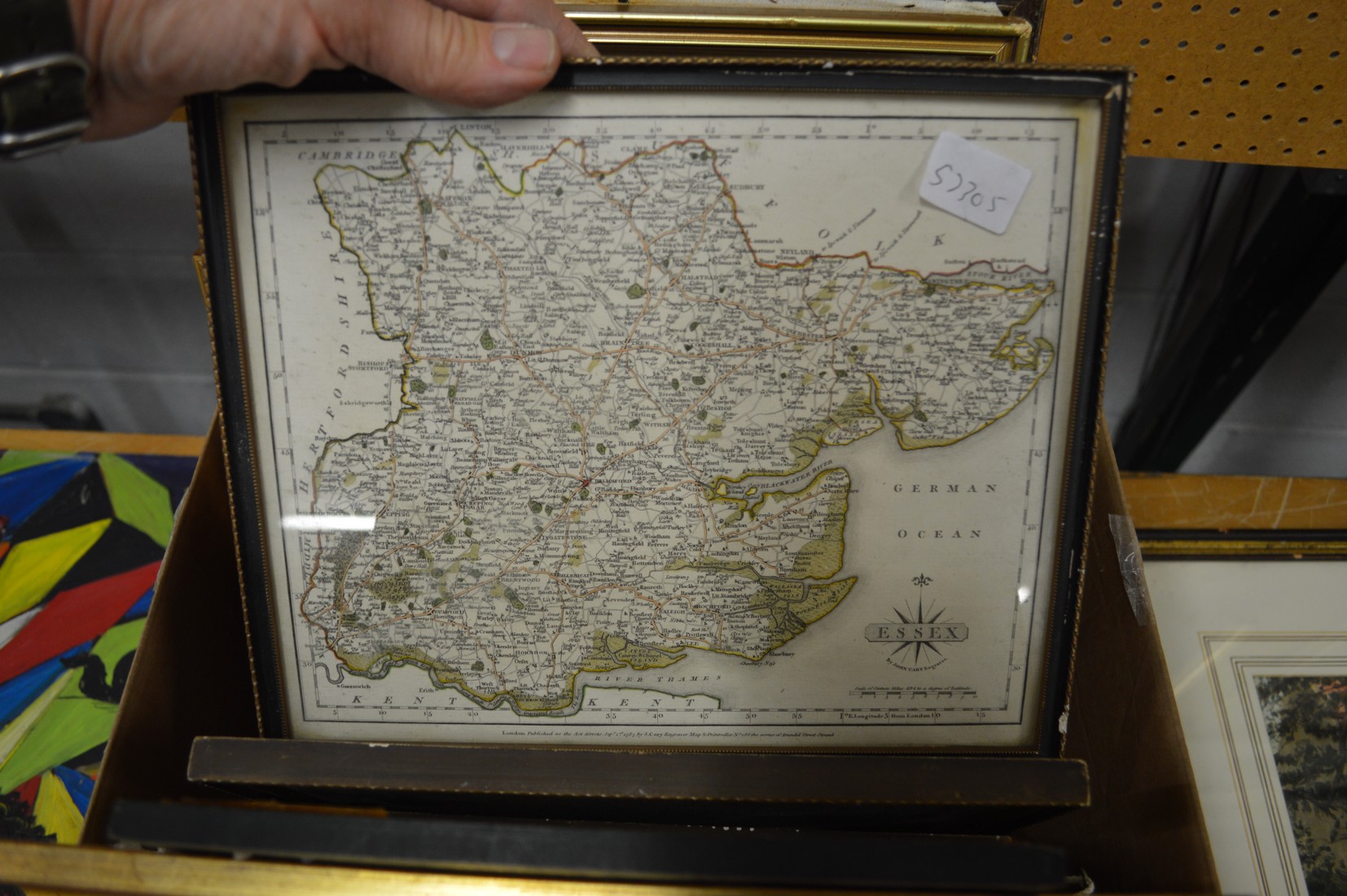 A box of pictures to include maps, engravings etc. - Image 7 of 9