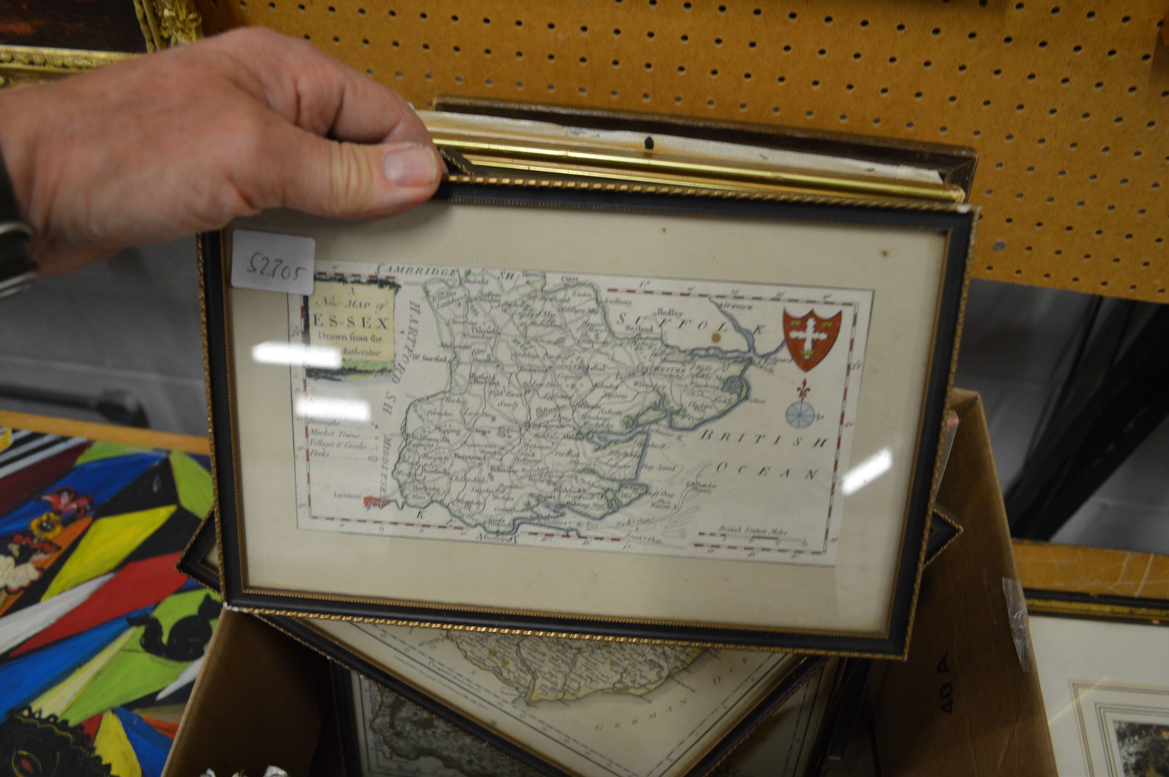 A box of pictures to include maps, engravings etc. - Image 5 of 9