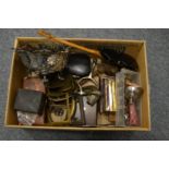 A box of miscellaneous collectables.