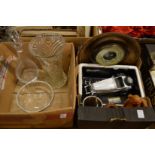 Glassware, a barometer, model car etc.