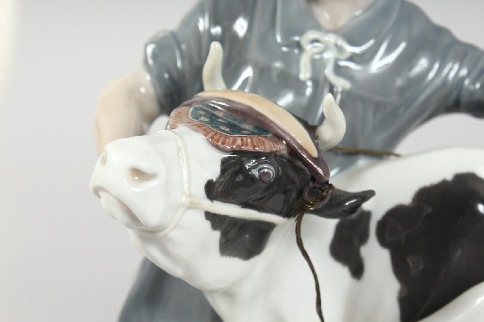 A LARGE MEISSEN GROUP, FARMER WITH TWO COWS. 16ins long, 11ins high. Cross swords mark in blue, - Image 6 of 9