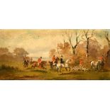RUDOLF STONE. A pair of oil on panel hunting scenes. Each signed, each 6" x 12", (2).