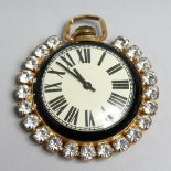 A DIAMOND WATCH PENDANT.