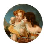 AFTER LAWRENCE. The Calmady Children, oil on board, 12" diameter.