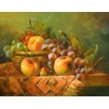 J. HOWARD. (20/21st Century) A pair of still life of fruit, including grapes, apples and pears, oils