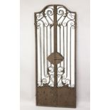 A RUSTIC GARDEN MIRROR with hinged doors. 4ft 11.5ins high x 2ft wide.
