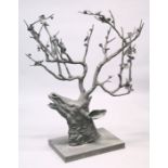 A VERY LARGE ABSTRACT BRONZE STAG on a rectangular base. 3ft 10ins high.