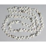 A PEARL AND ROCK CRYSTAL BEAD NECKLACE. 36ins long.