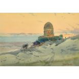 MICHAEL CRAWLEY (20th Century), 'Dusk on the Nile', watercolour. Signed, 9" x 13".