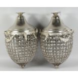 A PAIR OF BEAD PINEAPPLE LAMPS 22ins high.