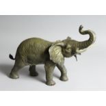 A GOOD AUSTRIAN PAINTED COLD CAST ELEPHANT. 13ins high.