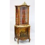 A GOOD LOUIS XVI STYLE KINGWOOD VITRINE (19TH CENTURY) with ormolu mounts, the top with bowed