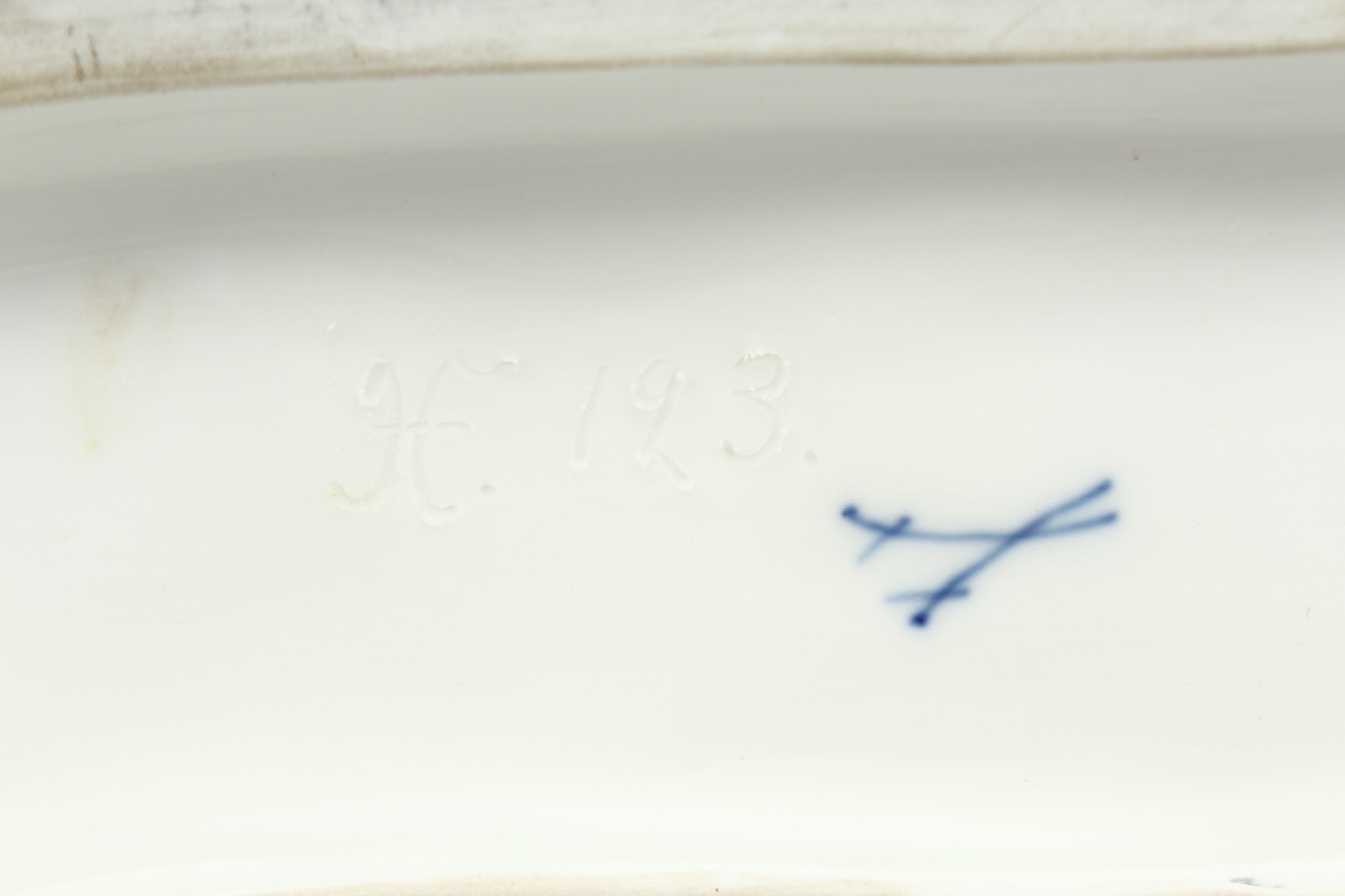 A LARGE MEISSEN GROUP, FARMER WITH TWO COWS. 16ins long, 11ins high. Cross swords mark in blue, - Image 9 of 9