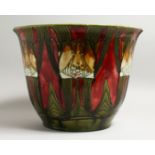 A GOOD MINTON POTTERY JARDINIERE, pattern no. 72., with printed Minton Ltd mark. 12ins high, 14