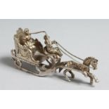 A .800 SILVER HORSE'S SLEIGH. 3ins long.