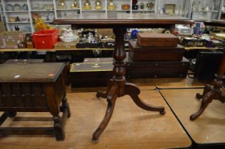 A 19th century mahogany tilt top tripod table with rounded rectangular top.