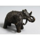 A THAI BRONZE THREE-HEADED ELEPHANT FIGURE; AIRAVATA, 10.5cm long.