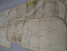 [MAP] 6 sections from HORWOOD'S large scale map of London, damaged, 1799, u/f (6).