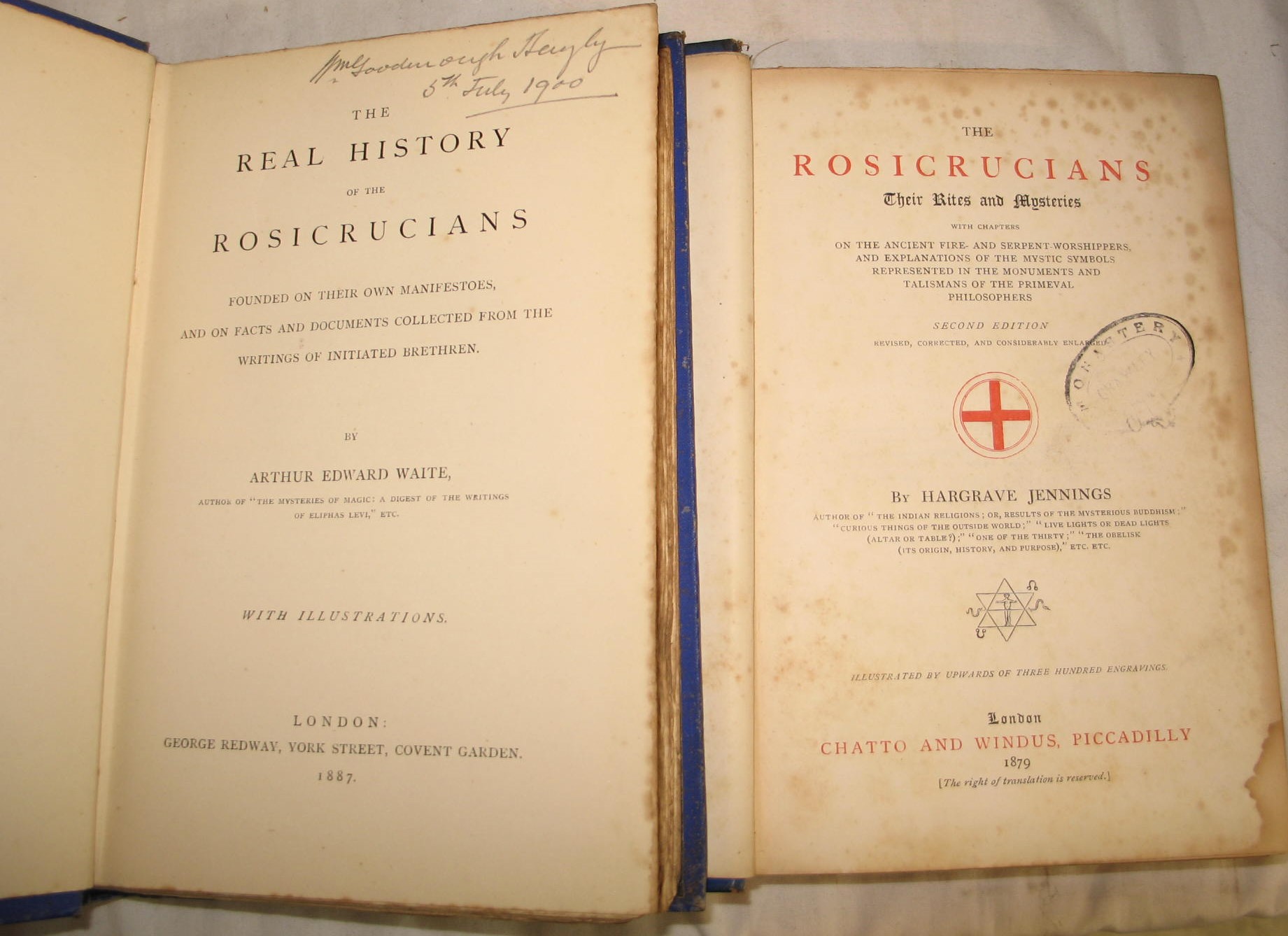 [ROSICRUCIANS] WAITE (A. E.) The Real History of the Rosicrucians, 8vo, illus., decorative cloth, - Image 2 of 2