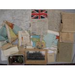 WWII / R.A.F. a good collection of silk escape maps, Burma, Siam, Greece, France etc. misc. ephemera