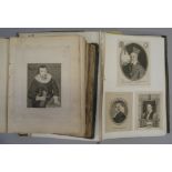 [PORTRAITS] 2 x 19th c. scrap albums with portrait engravings (2).