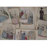 COSTUME PRINTS, coll'n of over 50 19th c. h-col'd engravings (Q).