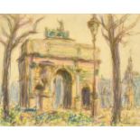 French School, Circa 1965, 'Pont Royal', and 'Arc de Triomphe', a pair of Parisian views, pencil and