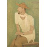 Lalu Prasad Shaw (b.1937), Indian School, a study of a seated gentleman, watercolour and gouache,